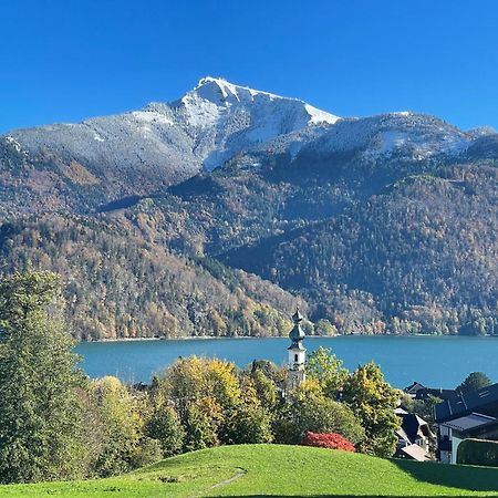 Ferienwohnung Schossleitner - Der Wohlfuehl-Ansitz Am Wolfgangsee Mit Weitblick Sankt Gilgen Dış mekan fotoğraf